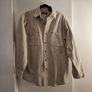Wolverine Men's Beige Button-Up Shirt